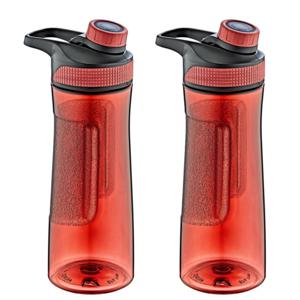 Waterfles / drinkfles / sportfles Aquamania - 2x - rood - 730 ml - kunststof - bpa vrij