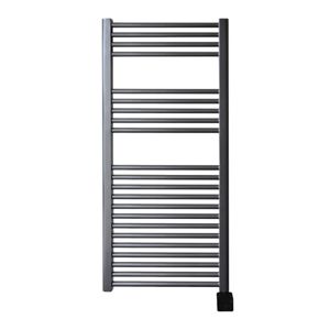 Sanicare elektrische design radiator 45x112cm gunmetal met Bluetooth en thermostaat rechts zwart