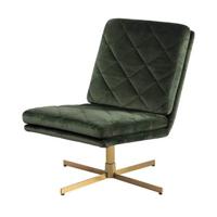 Lisomme Britt draaibare velvet fauteuil - Goud onderstel - Donkergroen