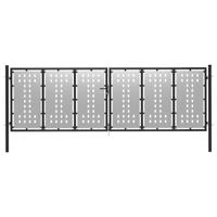 vidaXL Poort 400x75 cm staal zilverkleurig