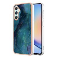 Samsung Galaxy A25 Marmerpatroon Gegalvaniseerd IMD TPU Hoesje - Groen