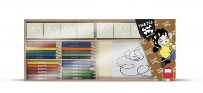 Multiprint kleurset Pirates hout 34 delig Multiprint kleurset Pirates hout 34 delig