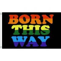 Born This Way roze vlaggen 150 x 90 cm   - - thumbnail