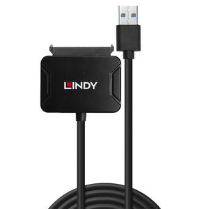 Lindy 43311 tussenstuk voor kabels USB-A 3.0 SATA 3.0 Zwart