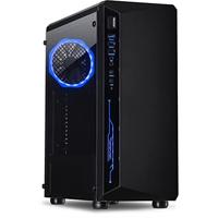 INTER-TECH C-3 saffier zonder PSU 2x USB 2.0 1x USB 3.0 1x 120 mm RGB-ventilator standaard RGB in het voorpaneel gehard glas zijpaneel