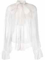 Atu Body Couture blouse en soie à effet de transparence - Blanc