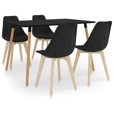 vidaXL 5-delige Eethoek zwart vidaXL 5-delige Eethoek zwart