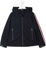 Moncler Enfant veste à bords rayés - Bleu