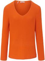 Trui met V-hals en lange mouwen Van MAERZ Muenchen oranje