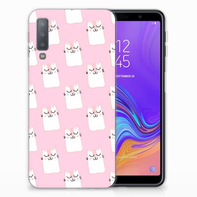 Samsung Galaxy A7 (2018) TPU Hoesje Sleeping Cats Samsung Galaxy A7 (2018) TPU Hoesje Sleeping Cats