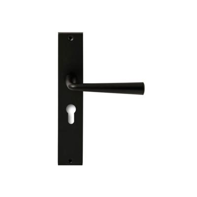 Hardbrass Deurkruk Mikonos op rechthoekig langschild profielcilindergat 55mm - zwart Hardbrass Deurkruk Mikonos op rechthoekig langschild profielcilindergat 55mm - zwart