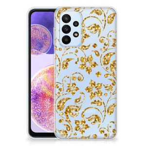 Samsung Galaxy A23 TPU Case Gouden Bloemen