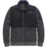 Zip jacket slub sweat night sky
