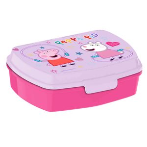 Peppa Pig broodtrommel/lunchbox voor kinderen - roze- kunststof - 20 x 10 cm