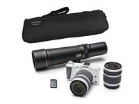 Kodak s-1 hybride camera - Full HD video - 16 MP cmos - WLAN - wit + 3 optieken + 2 hoezen + geheugenkaart 16 GB