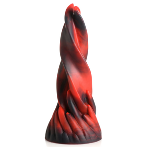 XR Brands Hell Kiss Twisted Tongues Silicone Dildo - Red