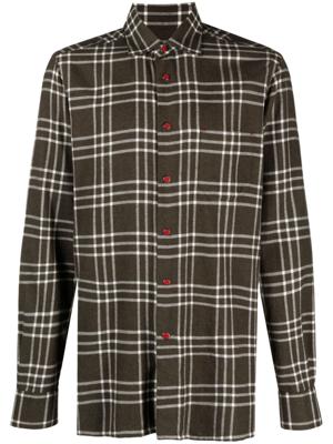 Kiton Katoenen overhemd - Bruin