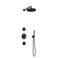 Hotbath Cobber IBS20 Regendoucheset inbouw - 35cm wandarm - 30cm ronde hoofddouche - staafhanddouche - mat zwart IBS20BL5 - thumbnail