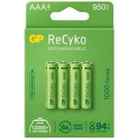 GP ReCyko 1000 Oplaadbare AAA Batterijen 950mAh - 4 stuks. - thumbnail