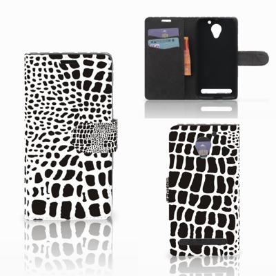 Lenovo C2 Power Telefoonhoesje met Pasjes Slangenprint