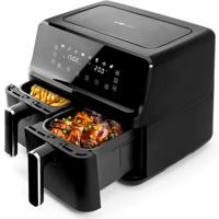 Clatronic FR 3804 H Doppel-Heißluft-Fritteuse Schwarz Airfryer 8 l 2700 W Zwart