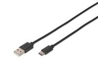 Digitus 1m, USB3.0-C/USB3.0-A USB-kabel USB 3.2 Gen 1 (3.1 Gen 1) USB C USB A Zwart - thumbnail