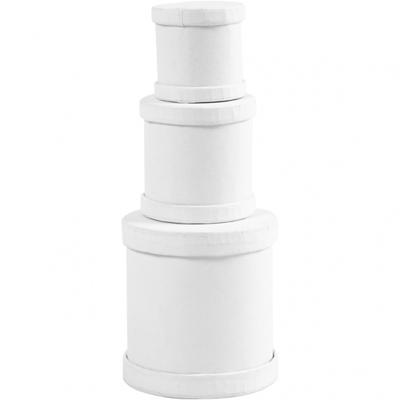 Creotime set Trommeldozen karton 4 5 6,5 cm wit 3 stuks