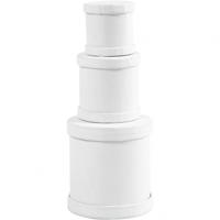 Creotime set Trommeldozen karton 4 5 6,5 cm wit 3 stuks