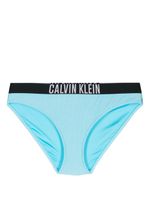 Calvin Klein bas de bikini nervuré à bande logo - Bleu - thumbnail