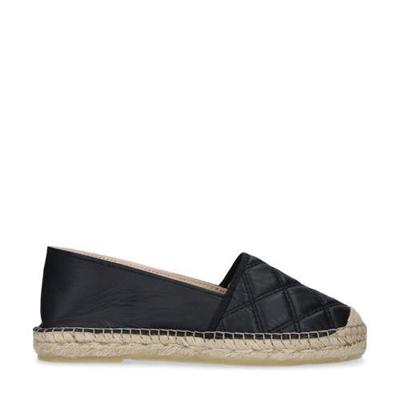 Manfield leren espadrilles zwart