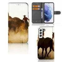 Samsung Galaxy S22 Telefoonhoesje met Pasjes Design Cowboy - thumbnail