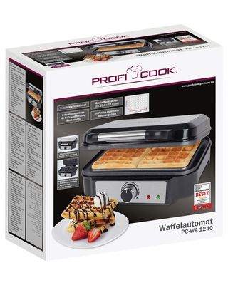 ProfiCook PC-WA 1240 2 wafel(s) 1000 W Zwart, Roestvrijstaal