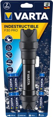 Varta Indestructible F30 Pro Zaklamp werkt op batterijen LED 650 lm 363 g