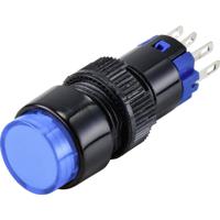 TRU COMPONENTS TC-9428068 LAS2Y-11/B/12V Druktoets 250 V 3 A 1x uit/(aan) Moment Blauw IP40 1 stuk(s)