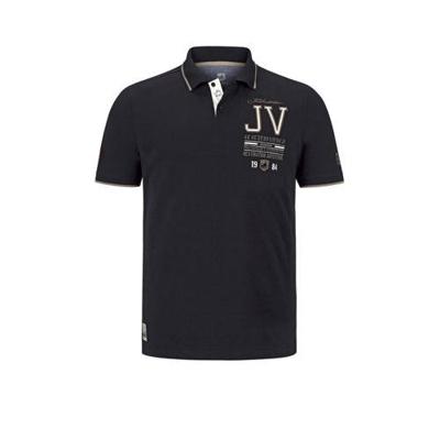 Jan Vanderstorm loose polo Plus Size VINNAN met printopdruk zwart