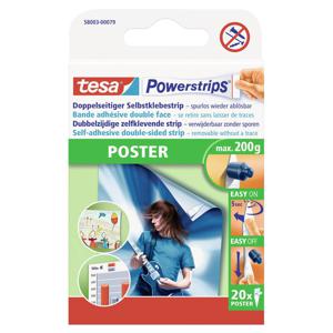 tesa POWERSTRIPS® Poster Dubbelzijdig plakband Wit Inhoud: 20 stuk(s)