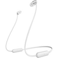 Sony WI-C310 draadloze in-ear hoofdtelefoon, 15 uur batterijduur, voice assistent, magnetische oordopjes, ontwerp met achter-the-neck, geïntegreerde headset-functie, headset met microfoon, wit
