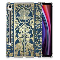 Samsung Galaxy Tab S9 Siliconen Hoesje Beige Flowers - thumbnail