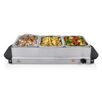 Buffetwarmer Tristar BP-6283 - Buffet Serveerder en Warmhoudplaat– 3 x 1.4 liter – Warmhoudfunctie - Inclusief deksel - thumbnail