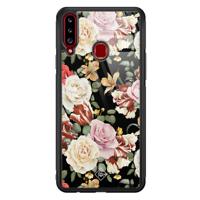 Samsung Galaxy A20s glazen hardcase - Flowerpower