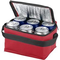 Mini koeltas rood/zwart 20 cm voor 6/sixpack blikjes 3,5 liter - thumbnail