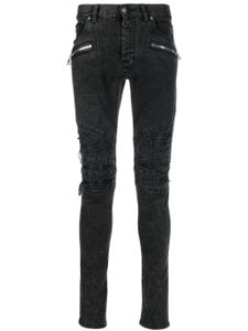 Balmain jean skinny à bords francs - Noir