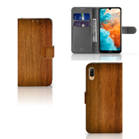 Huawei Y6 (2019) Book Style Case Donker Hout