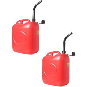 2x stuks jerrycans/benzinetanks 20 liter rood