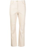 Brunello Cucinelli pantalon court en cuir - Tons neutres