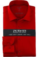 OLYMP Level Five 24/Seven Body Fit Jersey shirt rood, Effen - thumbnail