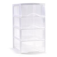 Plasticforte Ladeblokje/bureau organizer 4x lades - transparant? - L26 x B37 x H49 cm   -