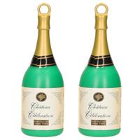 2x Ballongewichten champagne flesje   -