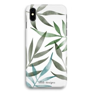 Tropical watercolor leaves: iPhone Xs Volledig Geprint Hoesje