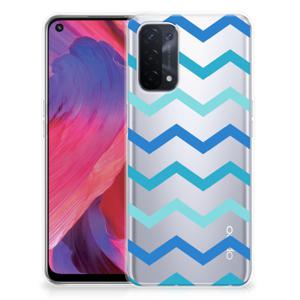 OPPO A93 5G TPU bumper Zigzag Blauw